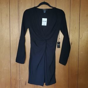 V neck twist front dress